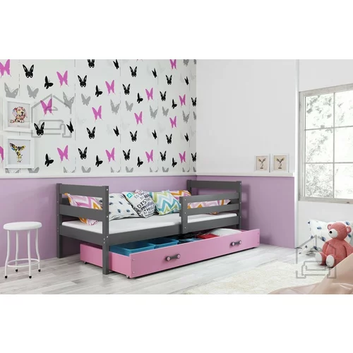 BMS Group Otroška postelja Eryk - 90x200 cm - grafit/roza