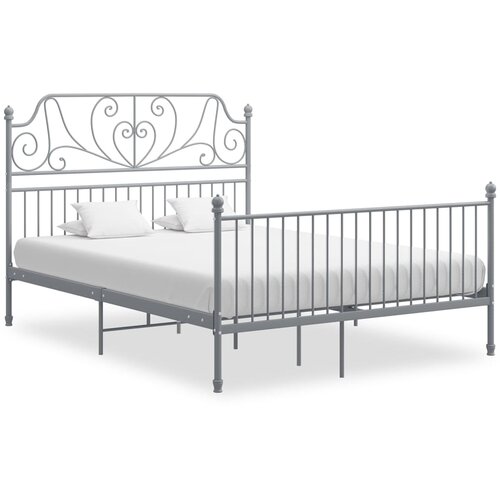  Okvir za krevet bez madraca sivi metalni 140 x 200 cm Slike
