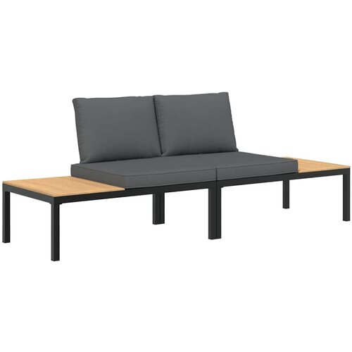 Maison Chic Seti vrtnega pohištva - Vrtna garnitura - Vrtni pohištvo set z blazinami 2-delna črn aluminij, (21797048) Cene