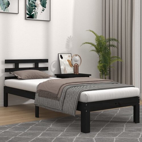 Furnova Posteljni okvir črn iz trdnega lesa 90x200 cm, (21936751) Slike