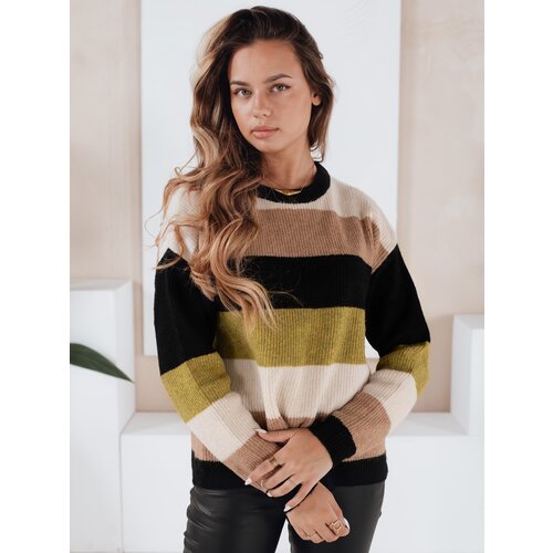 DStreet Damski sweter w paski CALVENA czarno-beżowy Slike