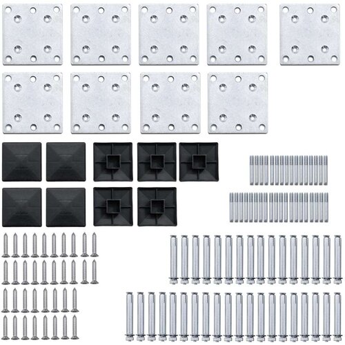 VidaXL set panela za ogradu WPC 1391 x 186 cm crni Slike