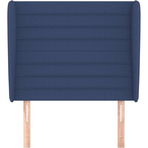  Uzglavlje s u&amp;scaron;ima plavi 103x23x118/128 cm od tkanine Slike
