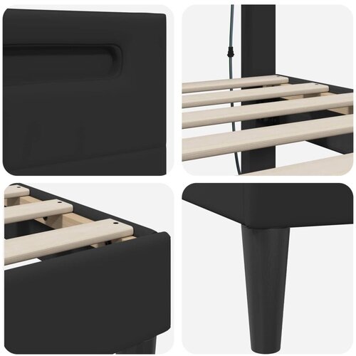  Okvir za krevet Crna 180 x 200 cm Umjetna koža - 180 x 200 cm Slike