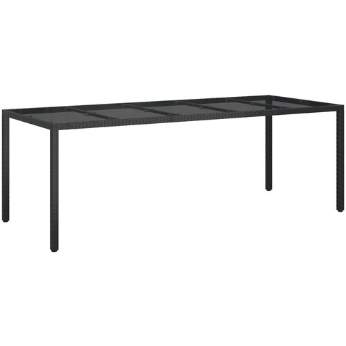 VidaXL Vrtni Stol za Obedovanje Crni 250x100x75 cm Poliratan Slike