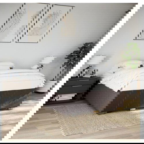 VidaXL Okvir za krevet bez madraca tamnosmeđi 140 x 190 cm od tkanine Slike