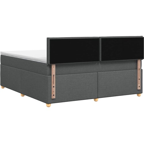 Boxspring krevet s madracem Tamnosiva 140 x 190 cm Tkanina 144 x 190 x 100.5 cm Slike