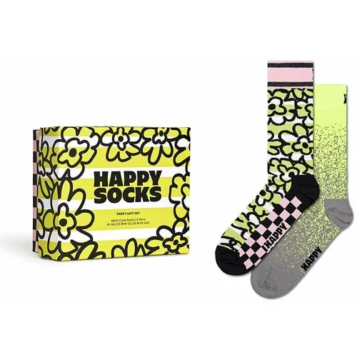 Happy Socks Nogavice Gift Box Party 2-pack rumena barva