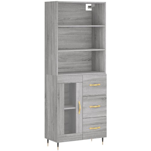 Maison Chic Visoka Komoda - Predalnik siva sonoma 69,5x34x180 cm inženirski les, (21720587) Cene