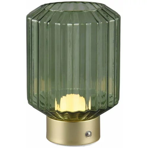 Tri O Zelena/zlata LED zatemnitvena namizna svetilka s steklenim senčnikom (višina 19,5 cm) Lord –