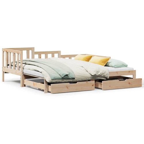 VidaXL Dnevni krevet na razvlačenje s ladicama bez madraca 90 x 190 cm Slike