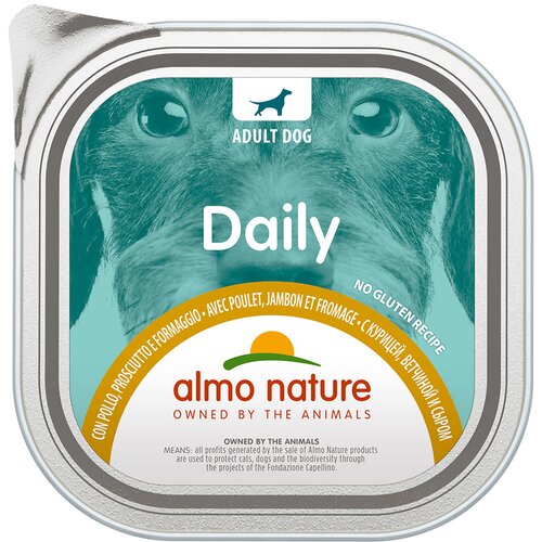 Almo Nature Daily 9 x 300 g - S piletinom, šunkom i sirom Cijene
