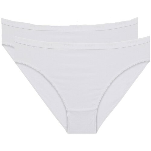 DIM COTTON BIO MINISLIP 2x - Women's cotton panties 2 pcs - white Slike