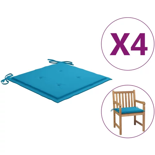 vidaXL jastuci za vrtne stolice 4 kom plavi 50 x 50 x 3 cm od tkanine