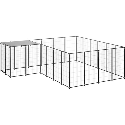  Kavez za pse crni 8 47 m&amp;sup2; čelični Slike