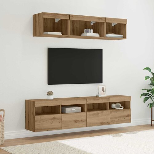 TV zidne jedinice s LED-om Zidne 5 pcs Umjetnički hrast Cijene