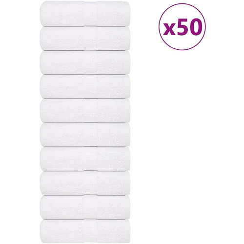 vidaXL Mila brisače 50 kos FROGN bela 30x30 cm 100% bombaž