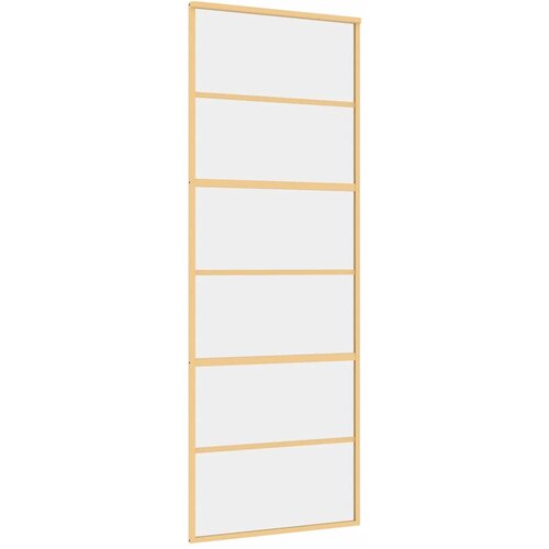  Klizna vrata zlatna 76x205 cm prozirno staklo ESG i aluminij Slike