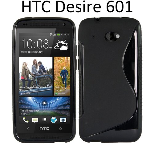  Gumijasti / gel etui S-Line za HTC Desire 601 - črni Cene