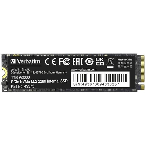 Verbatim Vi3000 1tb nvme/pcie M.2 internal ssd pcie nvme 3.0 x4 retail 49375 Cene