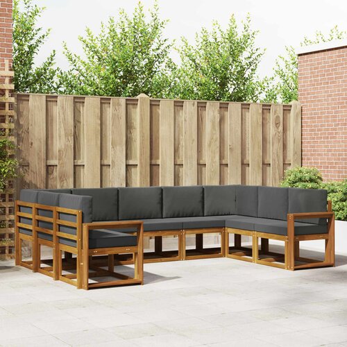  Set vanjskih sofa 9 kom. Prirodna i antracit Smeđa 304 x 189,5 x 73 cm Slike