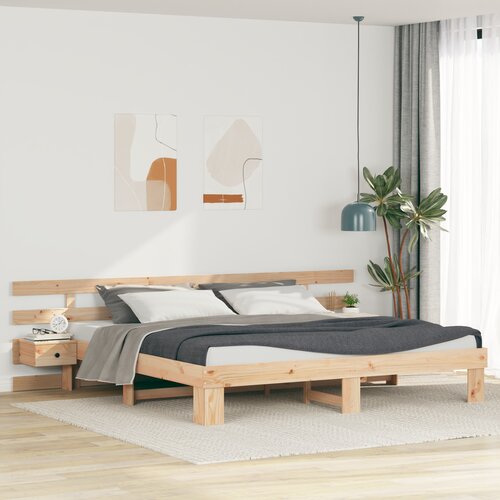 vidaXL Konstrukcija postelje s predalom Rjava 180 x 200 cm Trden les Cene