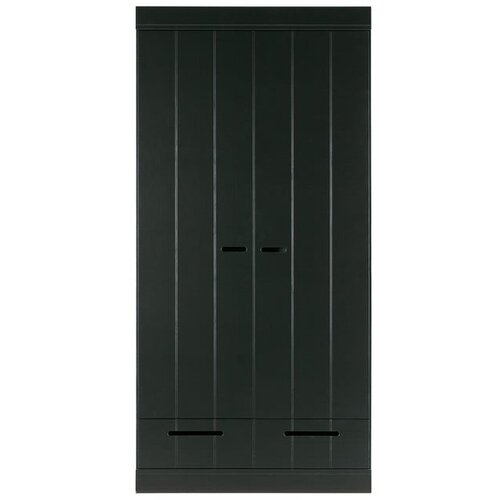 WOOOD crni ormar s konstrukcijom od borovog drveta Connect, &amp;scaron;irine 94 cm Slike