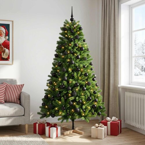  Umjetno božićno drvce s kuglicom 180 cm 300 LED lampica Slike