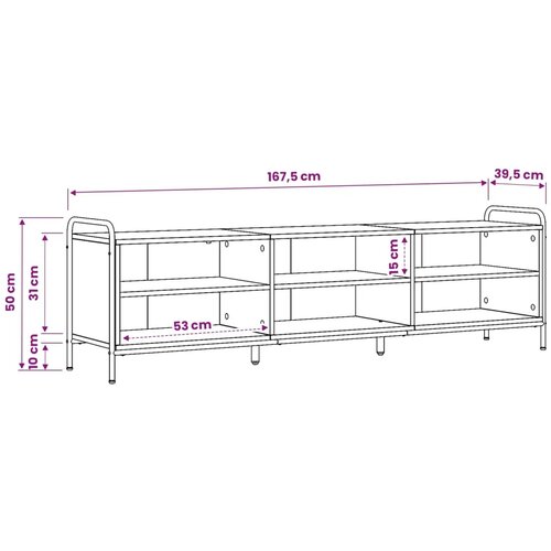  TV ormar 140 x 39 5 x 50 cm Dimljeni hrast Konstruirano drvo - Dimljeni hrast 167 5 x 36 5 x 50 cm Slike