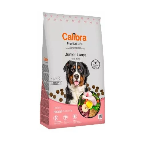 CALIBRA Dog Premium Line Junior Large, potpuna suha hrana za štenad velikih pasmina i mlade pse teže od 30 kg, 12 kg
