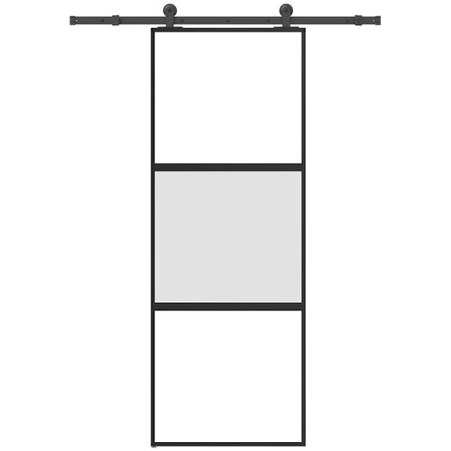 vidaXL Drsna vrata z opremo 76x205 cm kaljeno steklo in aluminij, (22058232) Cene