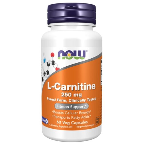 Now Foods L-karnitin NOW, 250 mg (60 kapsul) Slike