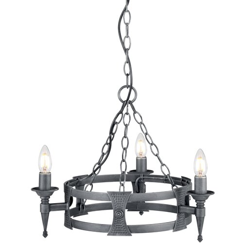 Elstead Lighting Elstead Saxon Lestenec s 3 lučmi, črna, srebrna, E14, (22099720) Cene