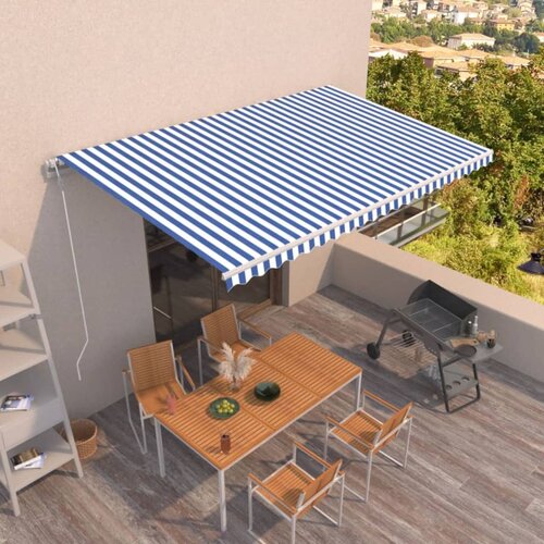 Tenda na automatsko uvlačenje 500 x 350 cm plavo-bijela Slike