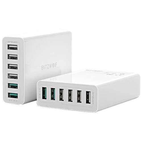 BlitzWolf BW-S15 6x polnilec USB, QC 3.0, 60 W (bela) Cene
