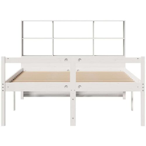 vidaXL krevet s regalom z knjige bez madraca bijeli 140x190cm borovina Cijene