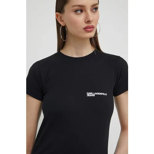 KARL LAGERFELD JEANS Pamučna majica za žene, boja: crna