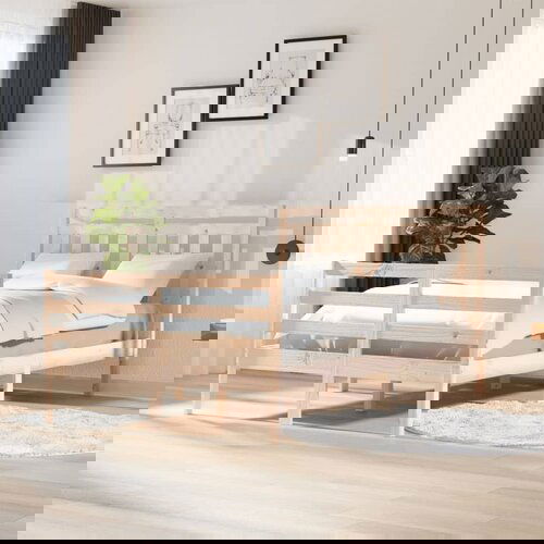 The Living Store Posteljni okvir 120x190 cm trden les - Posteljni Okvir, (21526229) Slike