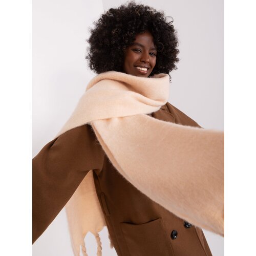 Fashion Hunters Beige long scarf with fringe Cene