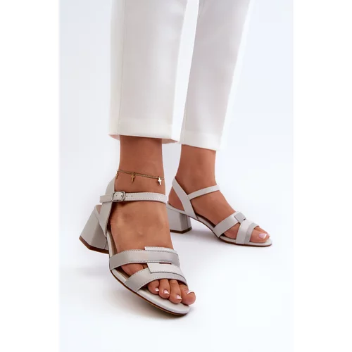Kesi Women's high-heeled sandals made of Sergio Leone Grey eco leather
