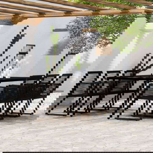  7-dijelni vrtni blagovaonski set crni Slike