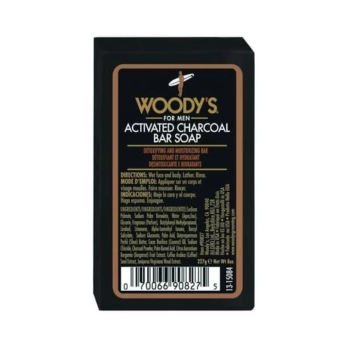 Woody's activated charcoal bar soap
