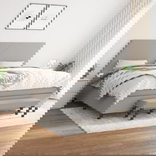 The Living Store Box spring postelja z vzmetnico svetlo siva 180x200 cm blago - Box Spring Postelja, (21518613) Cene