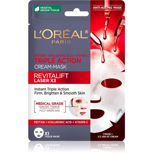 L´Oréal Paris Revitalift Laser X3 Sheet maska protiv starenja lica 28 g