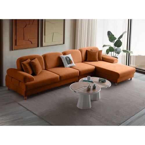 Atelier Del Sofa Aries Relax Joker Right ugaona garnitura na razvlačenje 180 × 356 cm, narandžasta Cene