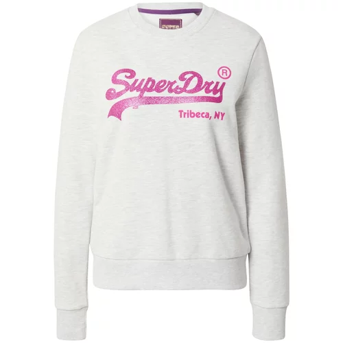 Superdry Sweater majica siva melange / roza