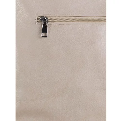 Fashion Hunters Light beige ladies' shoulder bag in eco leather