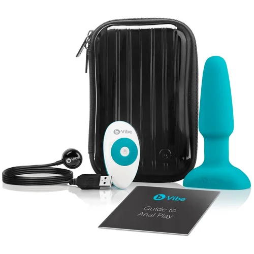 b-Vibe - rotirajući biser, analni vibrator na baterije (tirkizna)