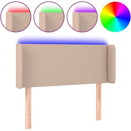 Maison Chic led posteljno vzglavje - vzglavna omarica - nočna omarica kapučino 83x16x78/88 cm umetno usnje, (21707686) Slike