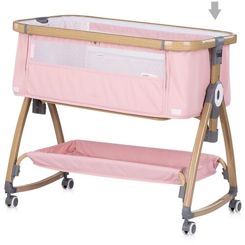 Chipolino kolijevka s bočnom stranicom na spu&amp;scaron;tanje Charisma Powder Pink/Wood Slike